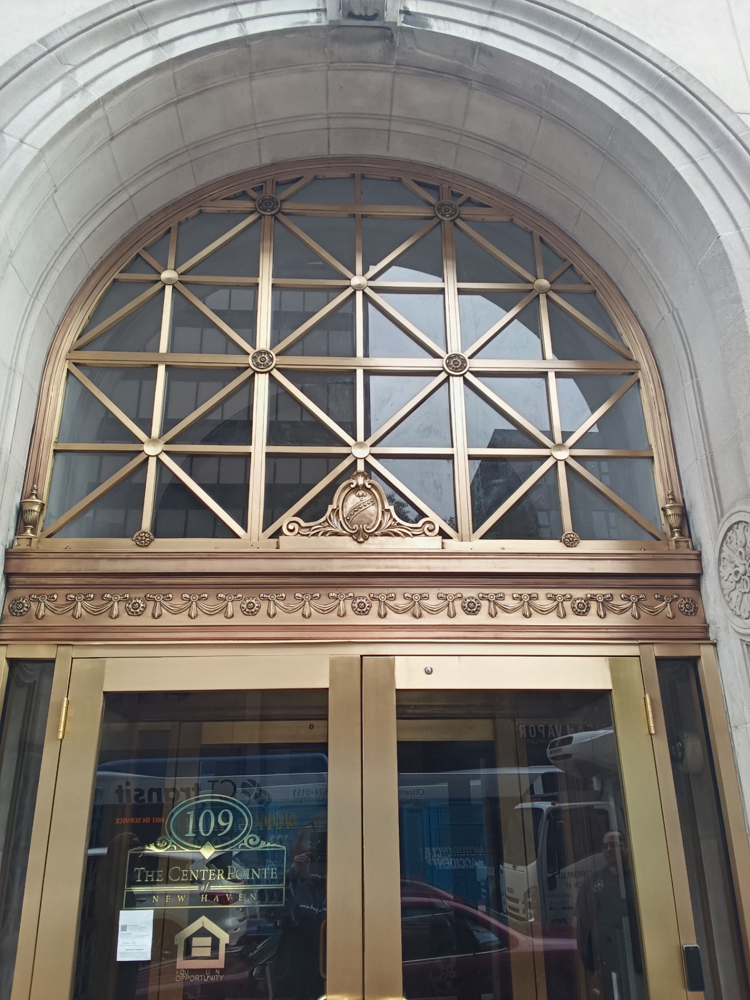 CenterPointe New Haven brass entryway — after restoration